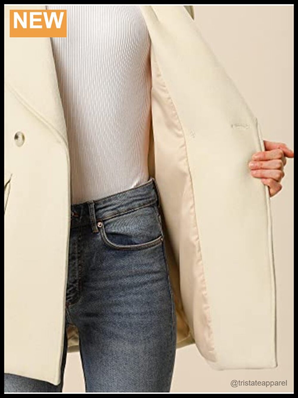 Women Winter Wrap Coat Long Sleeve Tie Belt Shawl Collar Peacoat - Picture 6 of 6